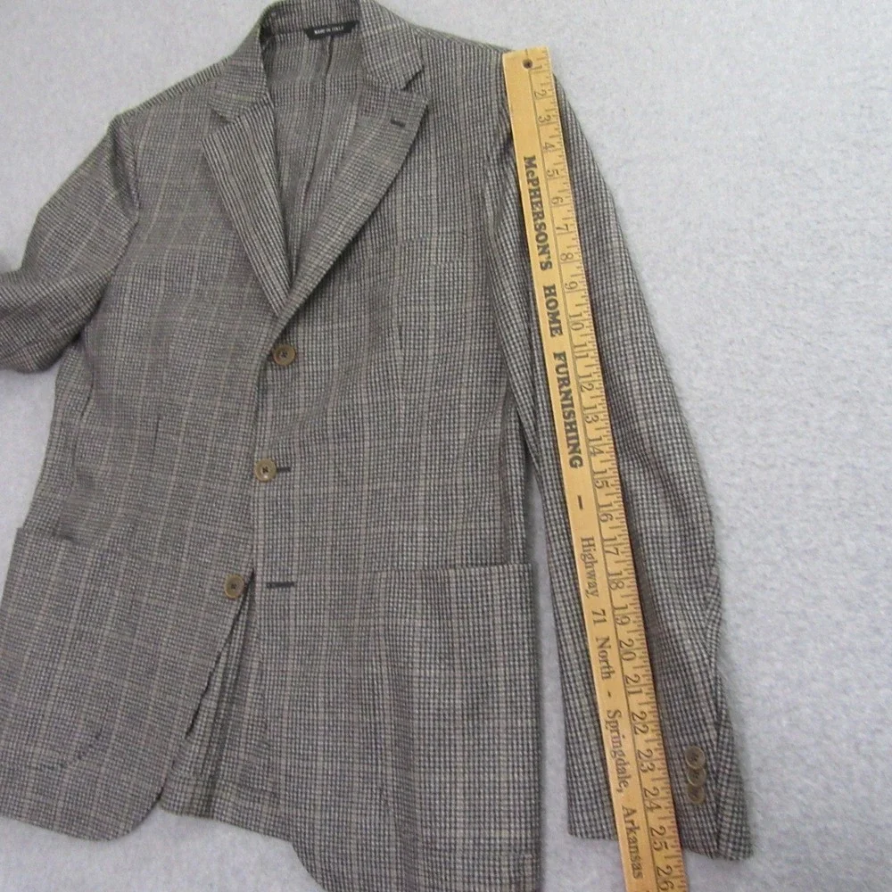 Maurizio Baldassari Unstructured 3 Button Sport Coat 40R / Gray Glen Plaid‎